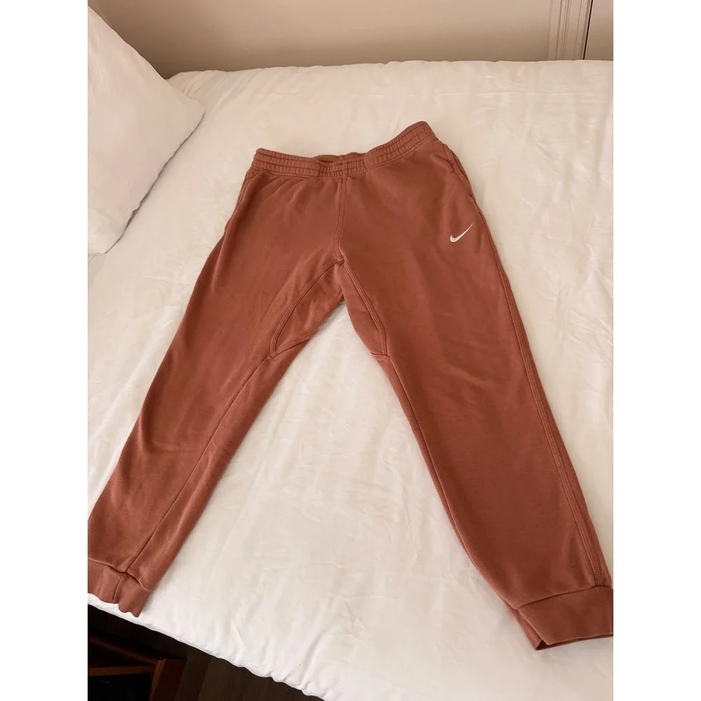 Nike Mens FJoggers Sweatpants XL Rust Brown Embroidered Swoosh Logo